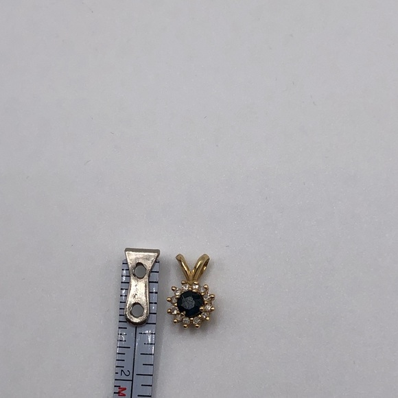 14kt Sapphire and Diamond Pendant - Picture 3 of 4